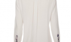 Рубашки Cream Contrast Colllar Silk Shirt  - 1